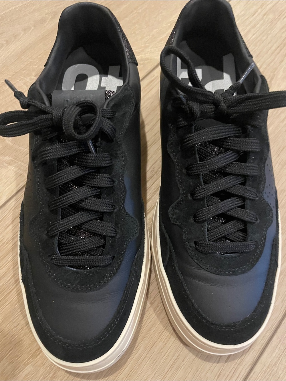 P448 Black Low-Top Sneakers with Cream Sole